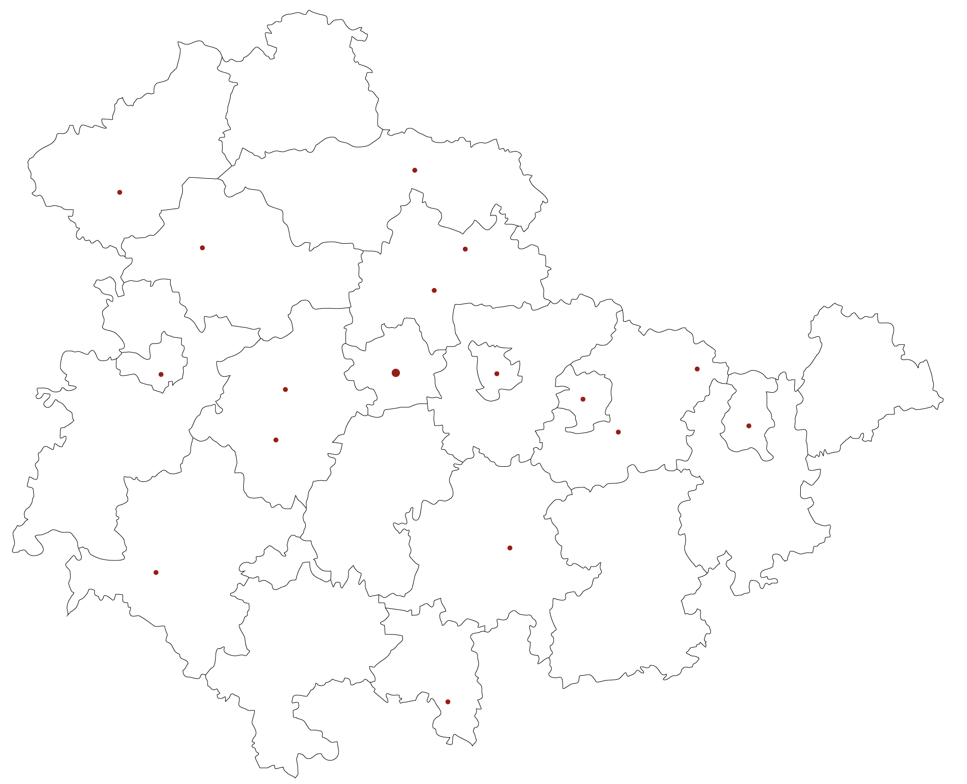 Thüringenkarte mit alles Ortsvereinen